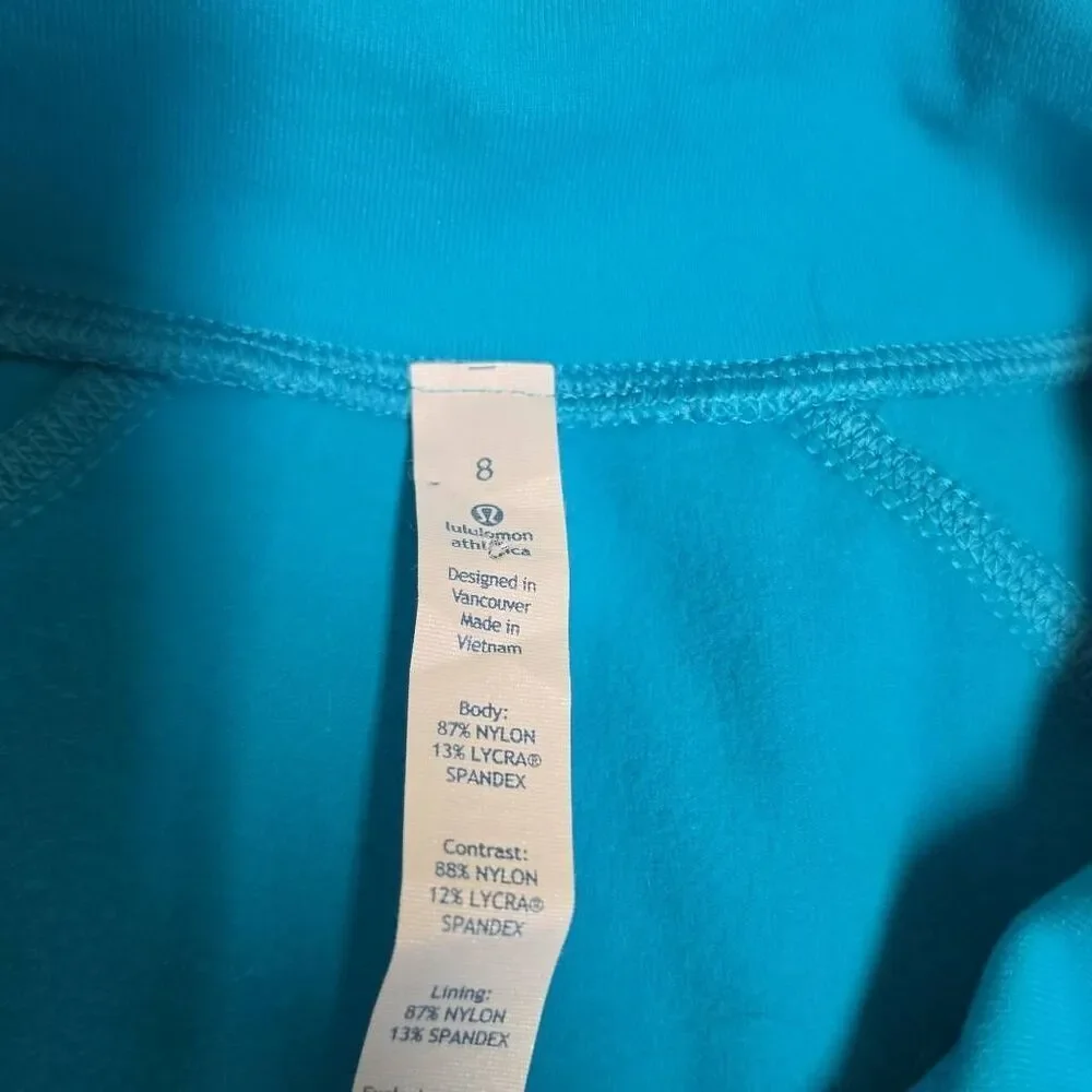 Lululemon Nice Asana Jacket Size 8 Turquoise
